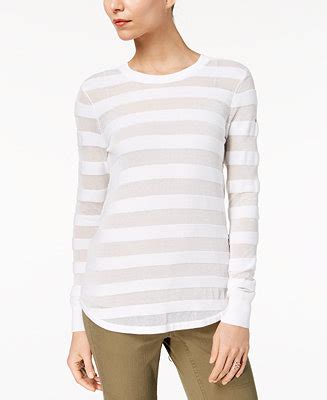 michael kors sheer striped cardigan|Michael Kors Cardigan Striped Sweaters for Women .